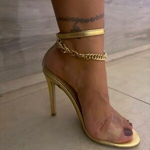 4 inch high heels with hanging chain